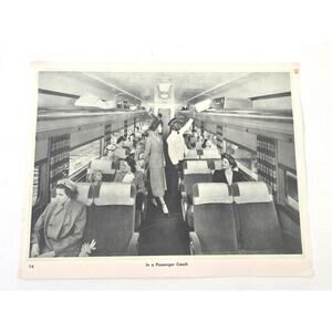 Vintage 1940s In A Passenger Coach Train Car 11x8.5 Photo Print #2